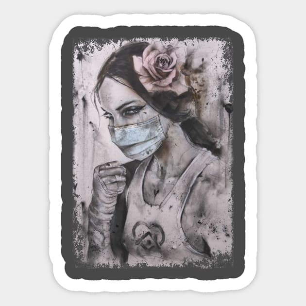 Healthcare Warrior Mask Sticker by AlindaEudoro431994